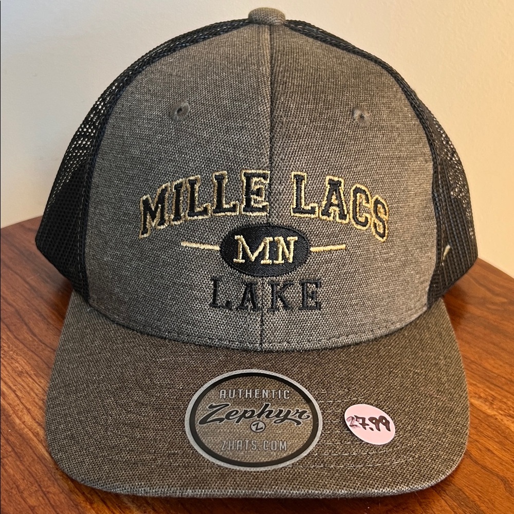 Zephyr Gray and Black Mille Lacs Lake Hat